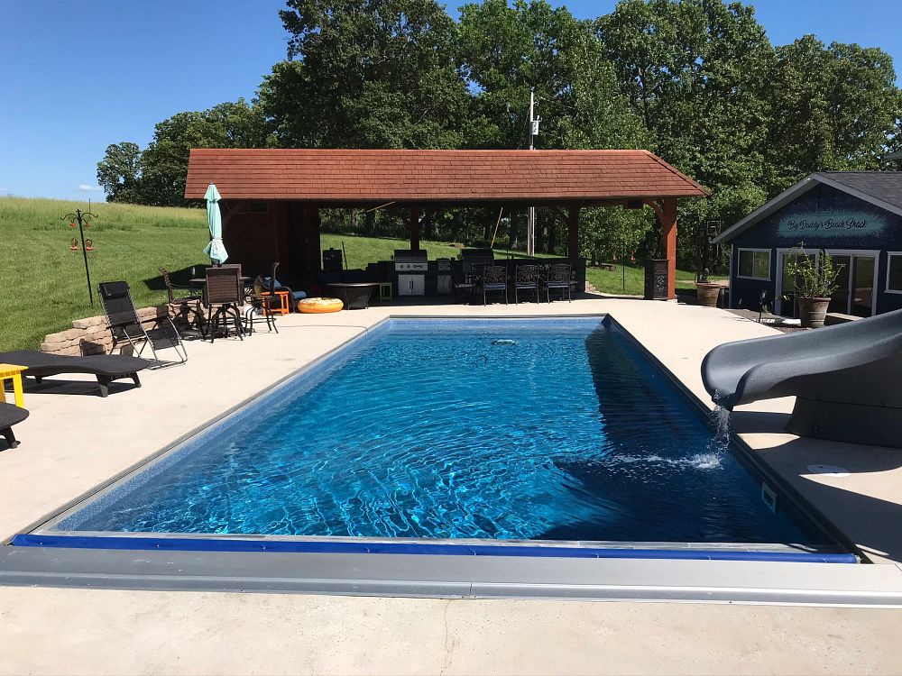 Latham Fiberglass Kingston | Crystite Classic Sapphire Blue inground pool